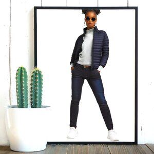 Paige Skyline Made in the USA Dark Blue Wash Straight Jeans, Size 32/29